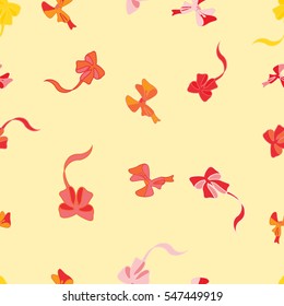 Seamless background with festive bows