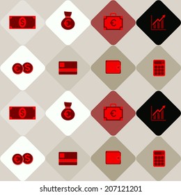 Seamless background with financial icons
