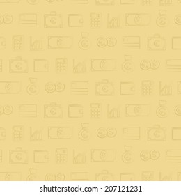 Seamless background with financial icons