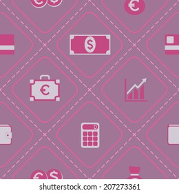 Seamless background with financial icons