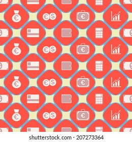 Seamless background with financial icons