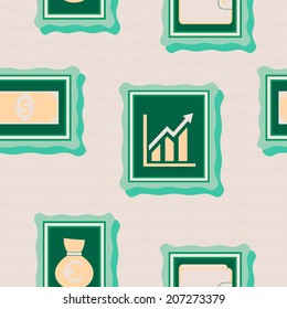 Seamless background with financial icons