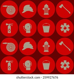 Seamless background with firefighter flat