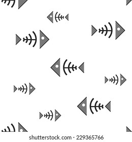 Seamless background with fish bone