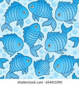 Nahtloser Hintergrund mit Fisch-Zeichnungen 3 - eps10 Vektorgrafik.