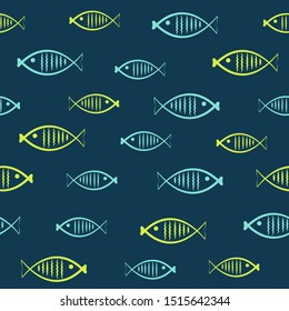 Seamless background with fish.Color vector illustration.