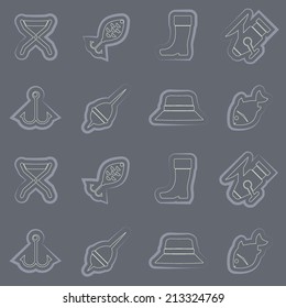 seamless background with fishing attributes