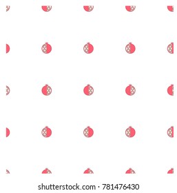 Seamless background flat design red pomegranate on white stock vector illustration
