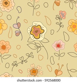 Seamless background with floral decoration.