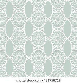 Seamless background with floral and geometric ornament Wallpaper pattern