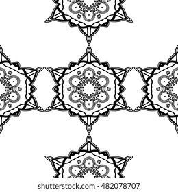 Seamless background with floral and geometric ornament Wallpaper pattern
