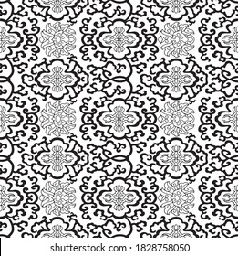 Seamless background with floral geometric pattern, Wallpaper pattern