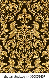 Seamless background from a floral gold ornament, Fashionable modern wallpaper or textile