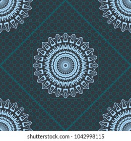 Seamless background floral lace ornament in retro style. vector illustration. For fashion, bed sheets or pillow pattern