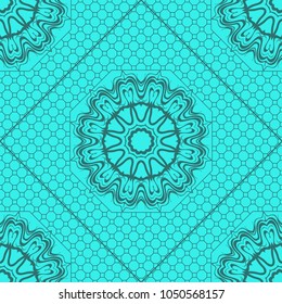 Seamless background floral lace ornament in retro style. vector illustration. For fashion, bed sheets or pillow pattern