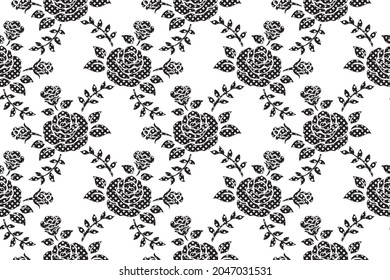 Seamless background with floral laces. Vector illustration.