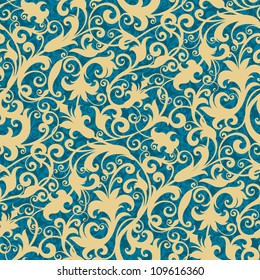 Seamless background from a floral ornament, Fashionable modern wallpaper or textile