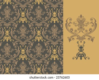 Seamless background from a floral ornament, Fashionable modern wallpaper or textile