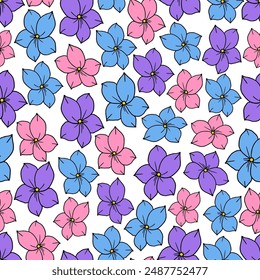Seamless background, floral pattern. Сute contemporary minimalistic trendy background