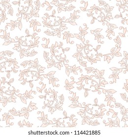 Seamless background floral pattern. Vintage grunge vector wallpaper flower texture.