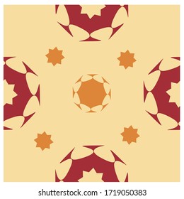 Seamless background with floral patterns Beige background with red and light yellow floral composition for textile and fabric wallpapers.