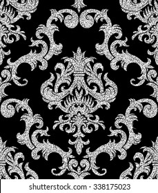 Seamless background from a floral silver ornament, Fashionable modern wallpaper or textile