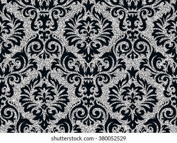 Seamless background from a floral silver ornament, Fashionable modern wallpaper or textile