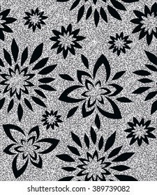 Seamless background from a floral silver ornament, Fashionable modern wallpaper or textile