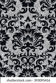 Seamless background from a floral silver ornament, Fashionable modern wallpaper or textile