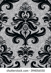 Seamless background from a floral silver ornament, Fashionable modern wallpaper or textile