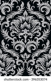Seamless background from a floral silver ornament, Fashionable modern wallpaper or textile