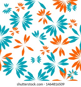 The seamless background is floral. Vector illustration