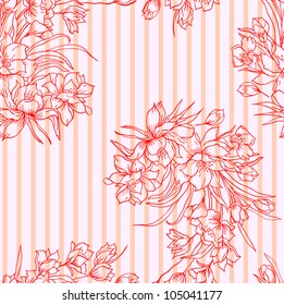 Seamless background with flower. Could be used as seamless wallpaper, textile, wrapping paper or background