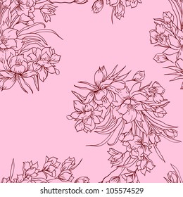 Seamless background with flower. Could be used as seamless wallpaper, textile, wrapping paper or background