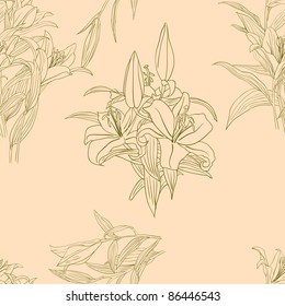 Seamless background with flower . Could be used as seamless wallpaper, textile, wrapping paper or background