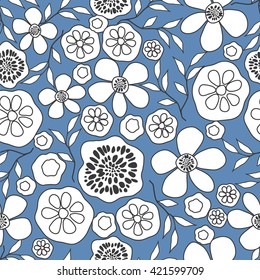 Seamless background with flower design