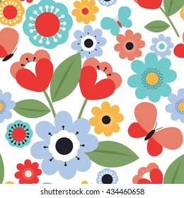 Seamless background with flower design suitable for wrapping and wallpaper background