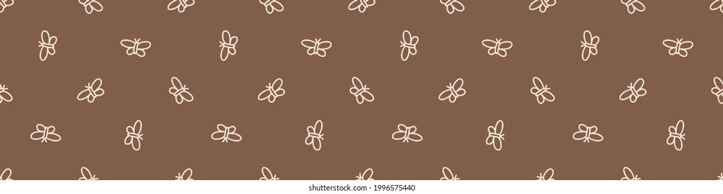 Seamless background flower gender neutral seamless border. Whimsical minimal earthy 2 tone color. kids nursery banner or boho cartoon pet fashion header.