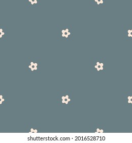 Seamless background flower gender neutral pattern. Whimsical minimal earthy 2 tone color. kids nursery wallpaper or boho cartoon fashion all over print.