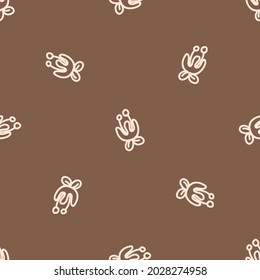 Seamless background flower gender neutral pattern. Whimsical minimal earthy 2 tone color. kids nursery wallpaper or boho cartoon fashion all over print.