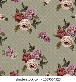 Seamless background with  flowers