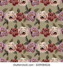 Seamless background with  flowers