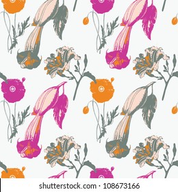 seamless background with flowers