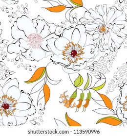 Seamless background with flowers