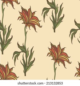 Seamless background with flowers
