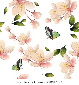 Seamless background with flowers.