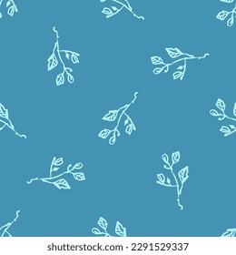 Seamless background with flowers and abstract victorian. Graphic hand drawn floral pattern. Textile fabric design. - Vector.