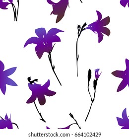 Seamless background flowers bells. Vector