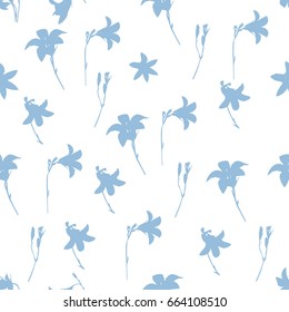 Seamless background flowers bells. Vector