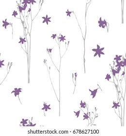 Seamless background flowers bells. Vector